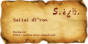 Sallai Áron névjegykártya